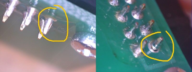 bad solder joint on connector