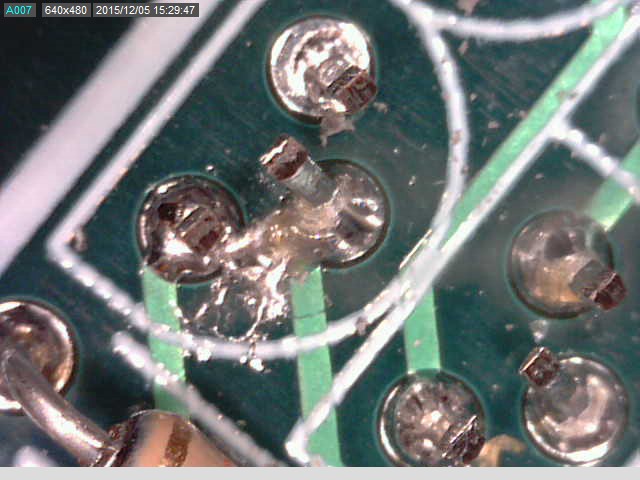 solder bridge after removing transitors